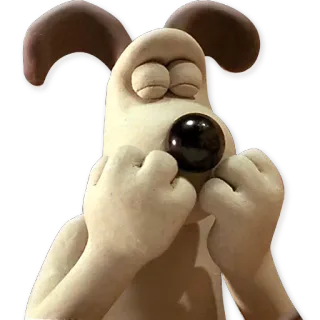 🙊 Gromit Wallace and Gromit dog, cartoon, claymation, Wallace and Gromit, cute telegram sticker