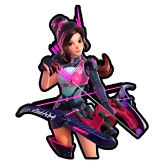 😁 HYPER Bogenschütze, Hyper, Weiblich, Bogen, Futuristisch, Frau, Charakter telegram sticker