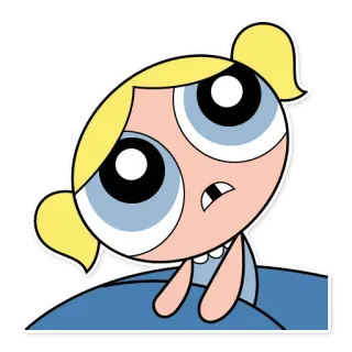 🙁 Bubbles The Powerpuff Girls Cartone animato, Bolle, Carino, Ragazza, Le Superchicche telegram sticker
