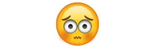 😳 Emoji, preocupado, concernido, nervioso telegram sticker