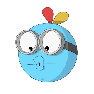😙 Cartone animato, Minion, Personaggio, Carino, Blu, Animazione telegram sticker