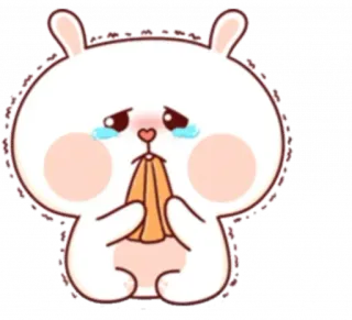 😭 милый, зайчик, каваий, грустный, плачущий, мультик, животное, стикер telegram sticker