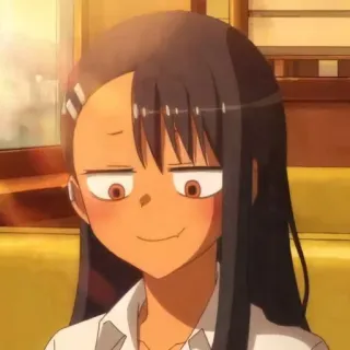 😶 Nagatoro Don't Toy with Me, Miss Nagatoro anime, cartoon, smiling, cute, female, character telegram sticker