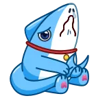 😢 shark, cartoon, animal, sad, cute telegram sticker