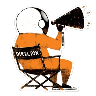 📣 DIRECTOR director, movie, film, astronaut, space, chair whatsapp sticker