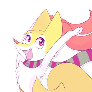 😀 สุนัขจิ้งจอก, เฟนเนกิน, โปเกมอน, อนิเมะ, การ์ตูน, น่ารัก, สติกเกอร์ telegram sticker