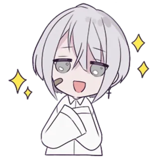 😍 Anime, Manga, Chibi, Schattig, Glitters, Cartoon telegram sticker