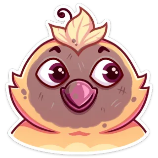 🌒 pássaro, adesivo, desenho animado, animal, fofo, personagem, ilustração telegram sticker
