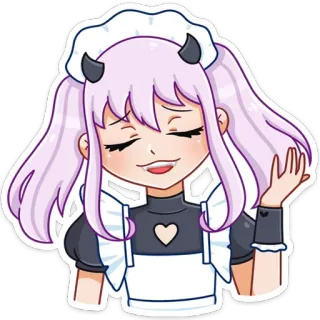 ☺️ Anime, Maid, Niedlich, Teufel, Anime Mädchen, Kawaii, Manga telegram sticker