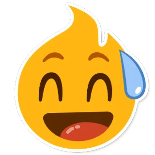 😅 emoji, expression, sweat, face, yellow, cartoon whatsapp sticker