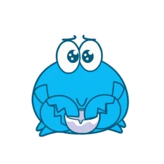 🥺 Krabbe, Cartoon, Meerestier, Niedlich, Tier, Aufkleber whatsapp sticker