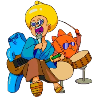 🎶 musik, band, karakter, hiburan, seni pertunjukan telegram sticker