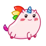 ☺️ unicórnio, desenho animado, arco-íris, fofo, rosa telegram sticker