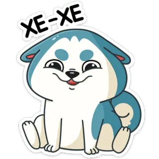 😀 XE-XE Husky, Hond, Cartoon, Sticker, Schattig, Huisdier telegram sticker