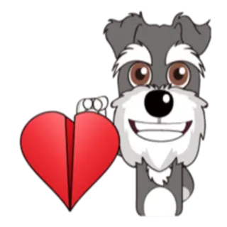 💛 perro, animal, corazón, amor, dibujo animado telegram sticker