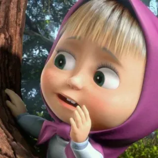 🤫 Masha Masha and the Bear cartoon, kinderen, meisje, schattig telegram sticker