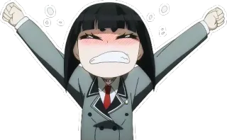 😡 anime, manga, cartoon, angry, character, school uniform whatsapp sticker