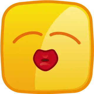 😚 beso, emoji, amarillo, cara, amor, romántico whatsapp sticker