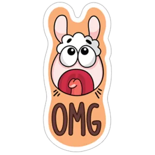 😊 OMG shock, surprise, cartoon, rabbit, exclamation whatsapp sticker