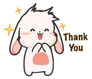 🙌 Thank You obrigado, coelho, estrelas, fofo, saudação telegram sticker
