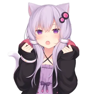😮 anime, catgirl, cute, kawaii telegram sticker