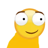 🤪 Мультфильм, Смешной, Мем, Глупый, Желтый, Персонаж, Безумные глаза whatsapp sticker