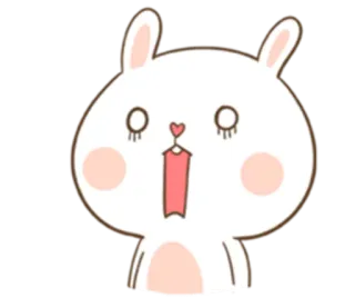 😧 rabbit, bunny, shocked, surprised, cartoon, animal telegram sticker