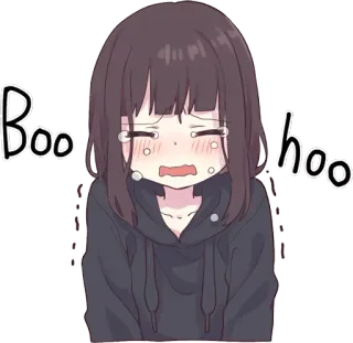 😭 Boo hoo crying, anime, sad, tears, girl telegram sticker