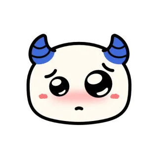 🥺 lindo, triste, demonio, kawaii, monstruo, cuernos, tristeza telegram sticker