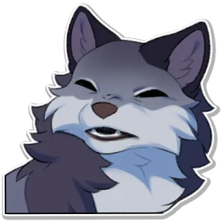 😬 wolf, animal, cartoon, expression, furry telegram sticker