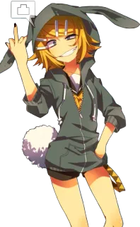 👆 Anime, Coniglio, Dito medio, Cartone animato whatsapp sticker