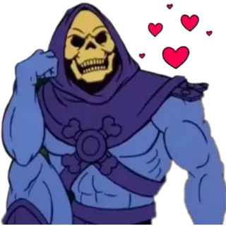 🙂 Skeletor He-Man skeletor, cartone animato, cattivo, malvagio, cuori telegram sticker