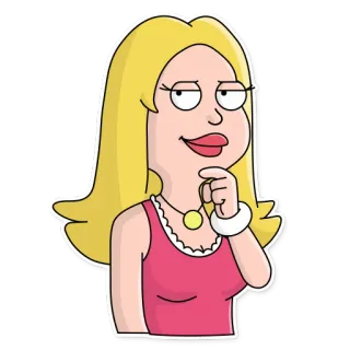 😏 Francine Smith American Dad! мультфильм, жена, женщина, блондинка, телешоу, анимация whatsapp sticker