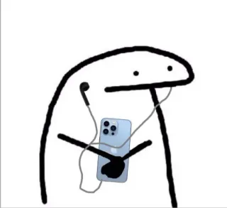 🎧 Strichmännchen, Kopfhörer, Handy, Musik, hören, modern telegram sticker