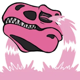 😭 dinosaurio, llorando, rosa, triste, dibujos animados, emoción, t-rex telegram sticker