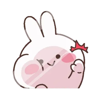 👋 thỏ, dễ thương, động vật, kawaii, nhãn dán whatsapp sticker