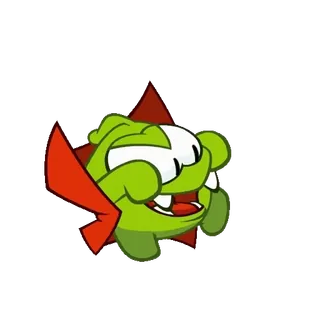 😨 Om Nom Cut the Rope Monstro, Verde, Desenho animado, Fofo, Jogo, Doces whatsapp sticker