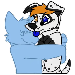 ❤ you далматинец, собака, объятие, мультфильм, животное, дружба telegram sticker