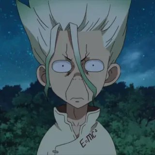 🔬 Ishigami Senku Dr. Stone E=mc² аниме, наука, ученый, формула whatsapp sticker