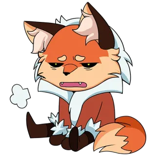 😑 raposa, animal, triste, desenho animado telegram sticker