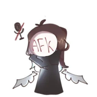 🔇 AFK AFK, Abwesend, Internet Slang, Cartoon, Süß, Ausdruck telegram sticker