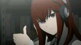 👍 animé, fille, pouce levé, cheveux roux, écouteurs telegram sticker