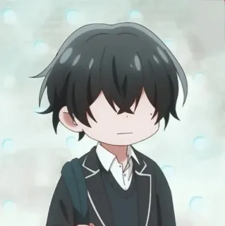 🦍 anime, boy, school uniform, manga, chibi, cute, student telegram sticker