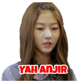 🙈 YAH ANJIR Meme, Asiatisches Mädchen, Beleidigend, Fluch, Ausdruck whatsapp sticker
