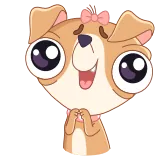 🥺 Hund, Welpe, süß, Tier, Cartoon, kawaii whatsapp sticker