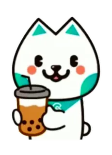 ☕️ 猫, 动物, 可爱, 卡哇伊, 波霸, 茶, 饮料, 卡通, 贴纸 telegram sticker