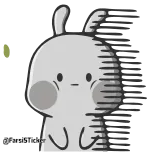 🤭 귀여운, 만화, 토끼, 동물, 스티커 telegram sticker