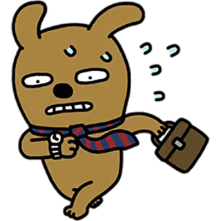 😲 Dessin animé, Chien, Course, Affaires, Pressé, En retard whatsapp sticker