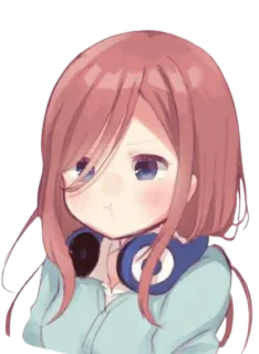 😠 anime, girl, headphones, cartoon telegram sticker