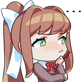 💭 Monika Doki Doki Literature Club! 애니메이션, 치비, 모니카, Doki Doki Literature Club!, 비디오 게임 telegram sticker